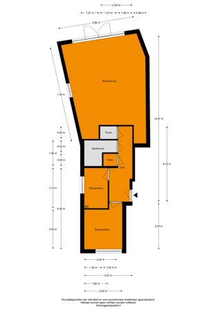 Floorplan - Dorpsstraat 114, 4711 EL St. Willebrord